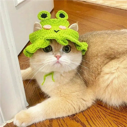 Knitted Kitten Hat – Cute Elastic Pet Hat for Photos