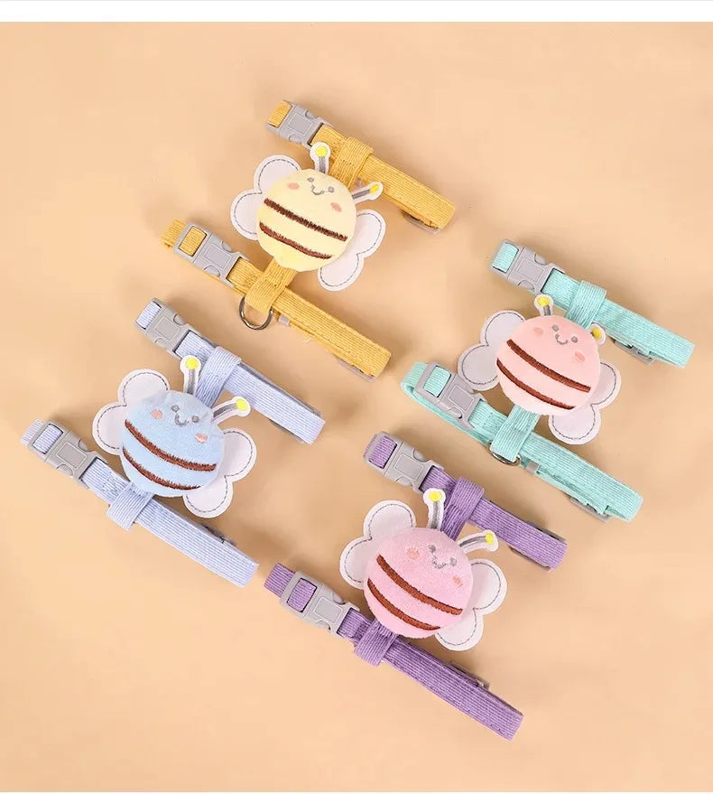 cute bee cat harness & leash set – adjustable walking vest