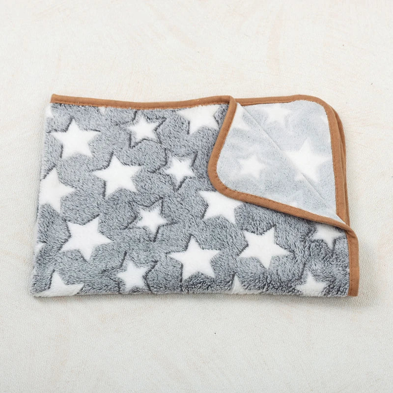soft fluffy paw print pet blanket for puppies and cats warm flannel mat