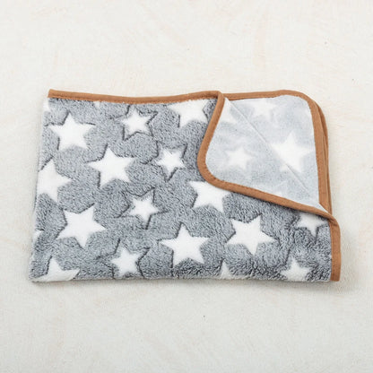 Soft Fluffy Paw Print Pet Blanket for Puppies and Cats Warm Flannel Mat