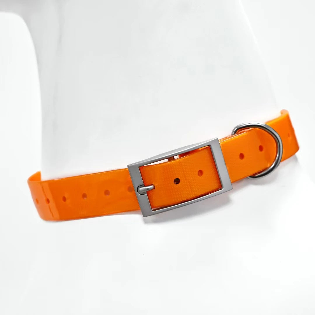 2.5cm wide heavy-duty tpu dog collar for hunting, training, and everyday walks