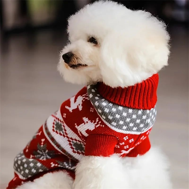christmas knit pet sweater – festive wool sweater for dogs & cats
