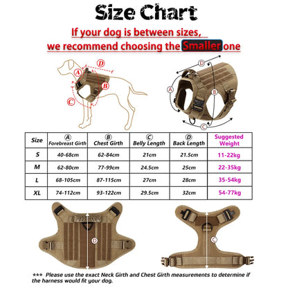Tactical Dog Harness with MOLLE System – Heavy-Duty Large Dog Vest