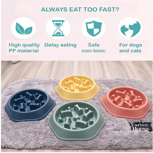 Puzzle Slow Feeder Dog Bowl – Non-Slip Anti-Choking Feeding Dish