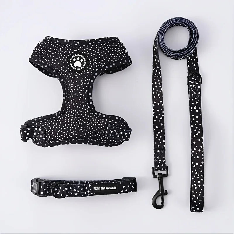 3-in-1 adjustable dog harness and leed set with padded chest vest