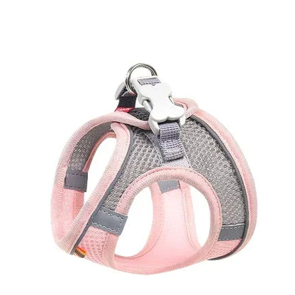 Breathable Mesh Pet Harness with Reflective Safety Stitching Set