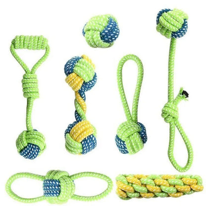 Cotton Rope Chew Ball Toy for Dogs - Interactive Dental Care Time