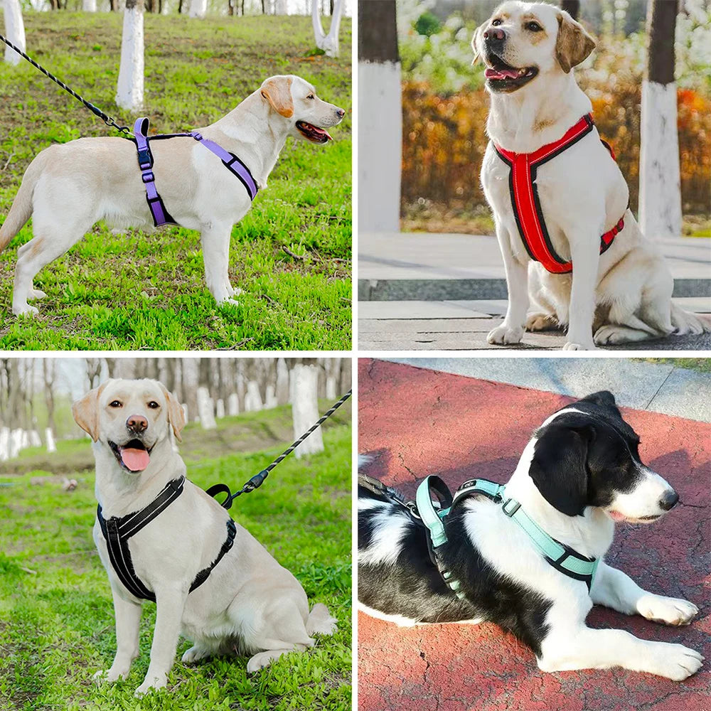 adjustable reflective puppy vest harness with easy control handle
