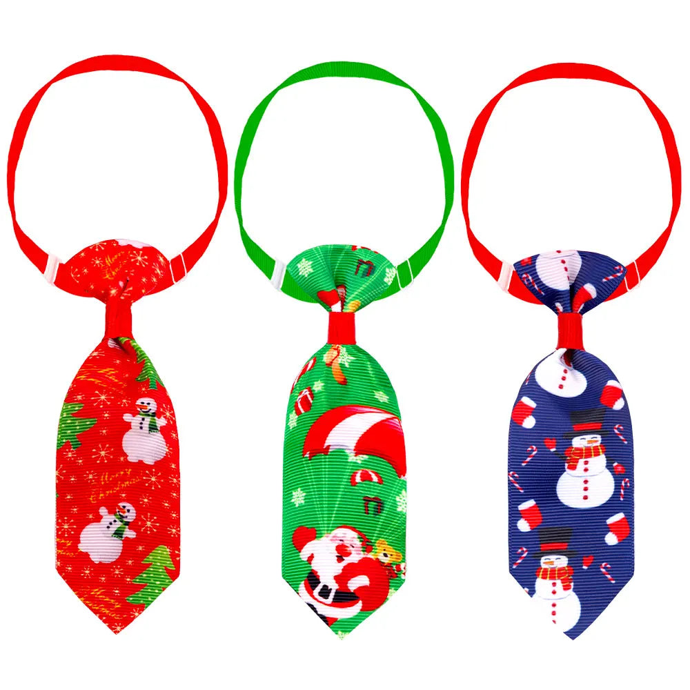 10 pack adjustable christmas dog bow ties and neckties for cats & puppies