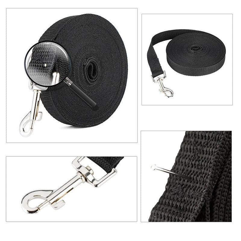 long nylon dog leash - strong lead rope for hiking, walking & travel