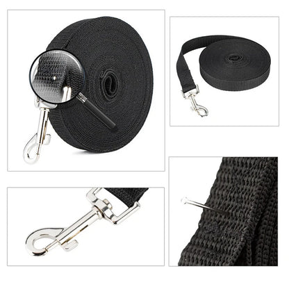 Long Nylon Dog Leash - Strong Lead Rope for Hiking, Walking & Travel