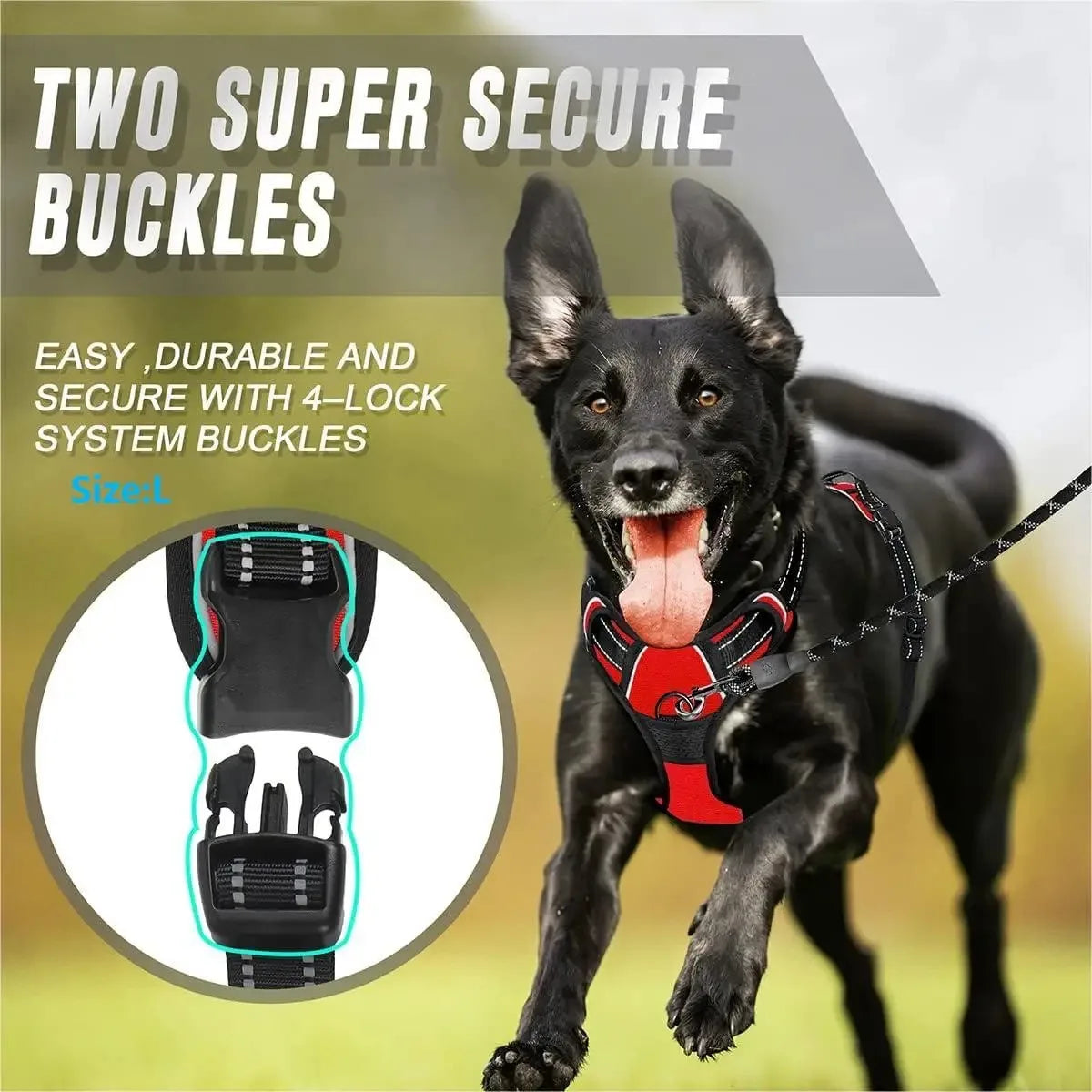 personalized leather-style dog harness set – comfortable vest