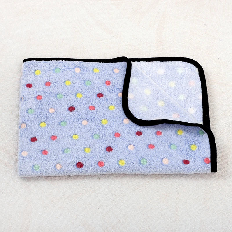 soft fluffy paw print pet blanket for puppies and cats warm flannel mat