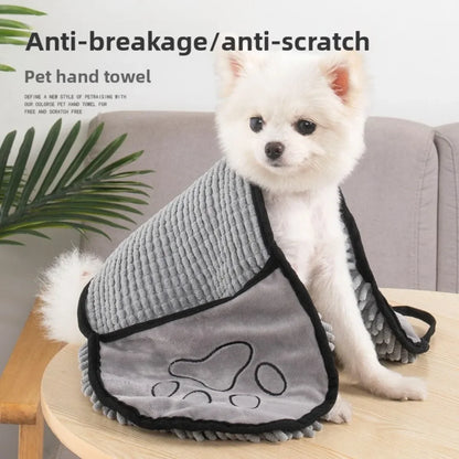 Absorbent Chenille Pet Bath Towel – Soft Quick-Dry Dog & Cat Towel