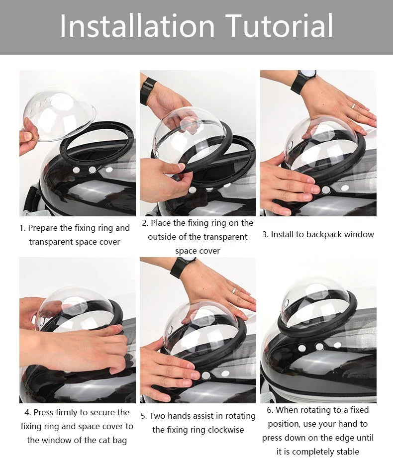 transparent bubble pet carrier backpack for cats & small dogs