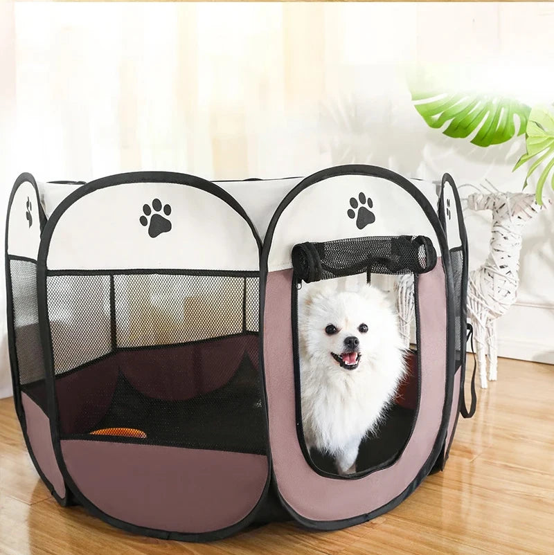 foldable pet tent playpen - octagonal outdoor fence for dogs & cats