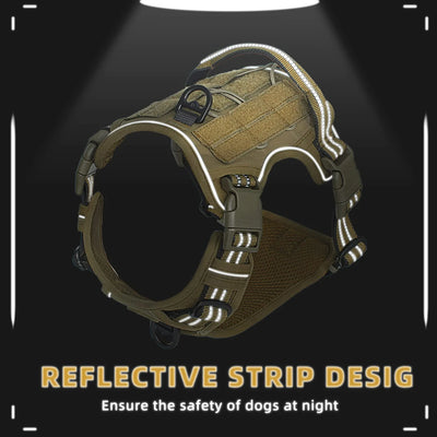 Adjustable Tactical MOLLE Dog Vest Harness for Medium, Large Dogs