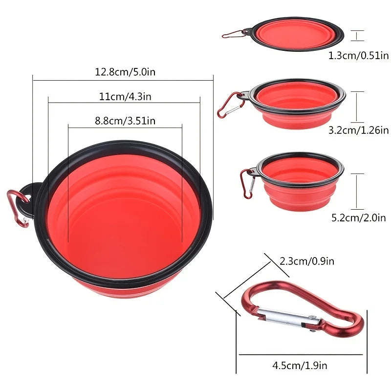 collapsible silicone pet bowl – portable travel food & water bowl
