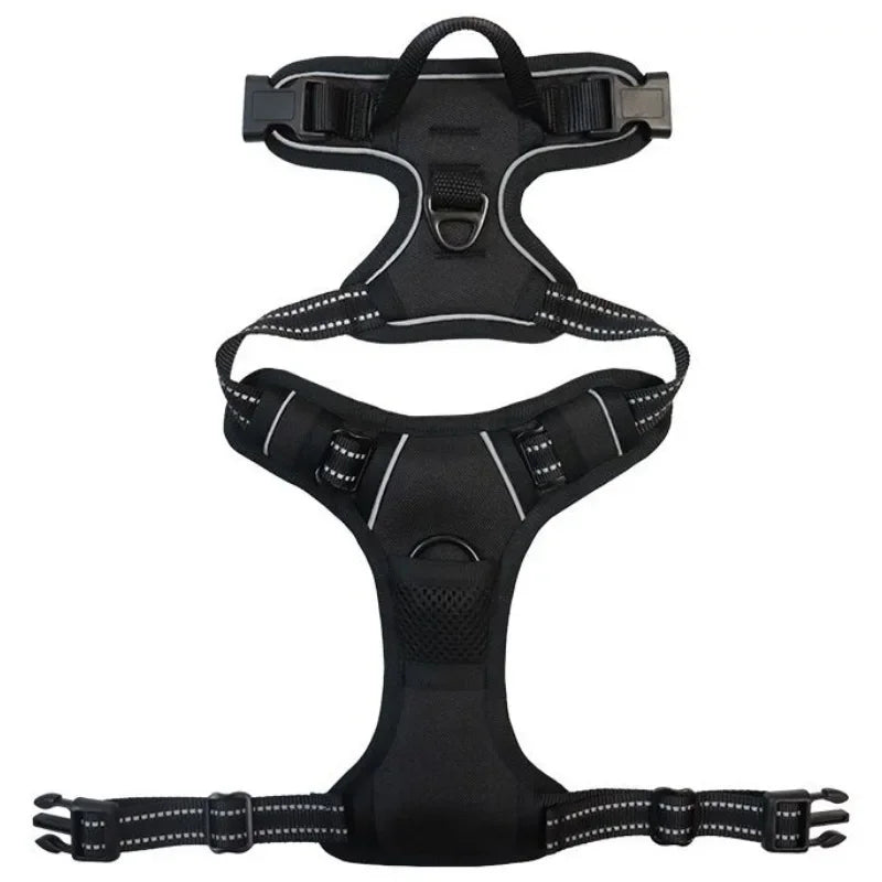 reflective adjustable dog harness – breathable vest for all sizes