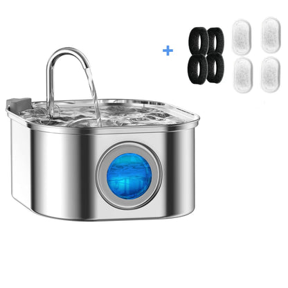 3.2L Stainless Steel Automatic Pet Water Dispenser with Visual Window