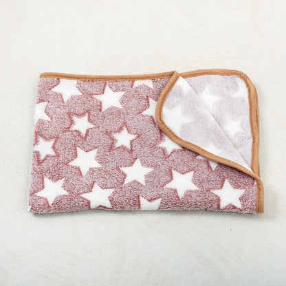 Soft Fluffy Paw Print Pet Blanket for Puppies and Cats Warm Flannel Mat