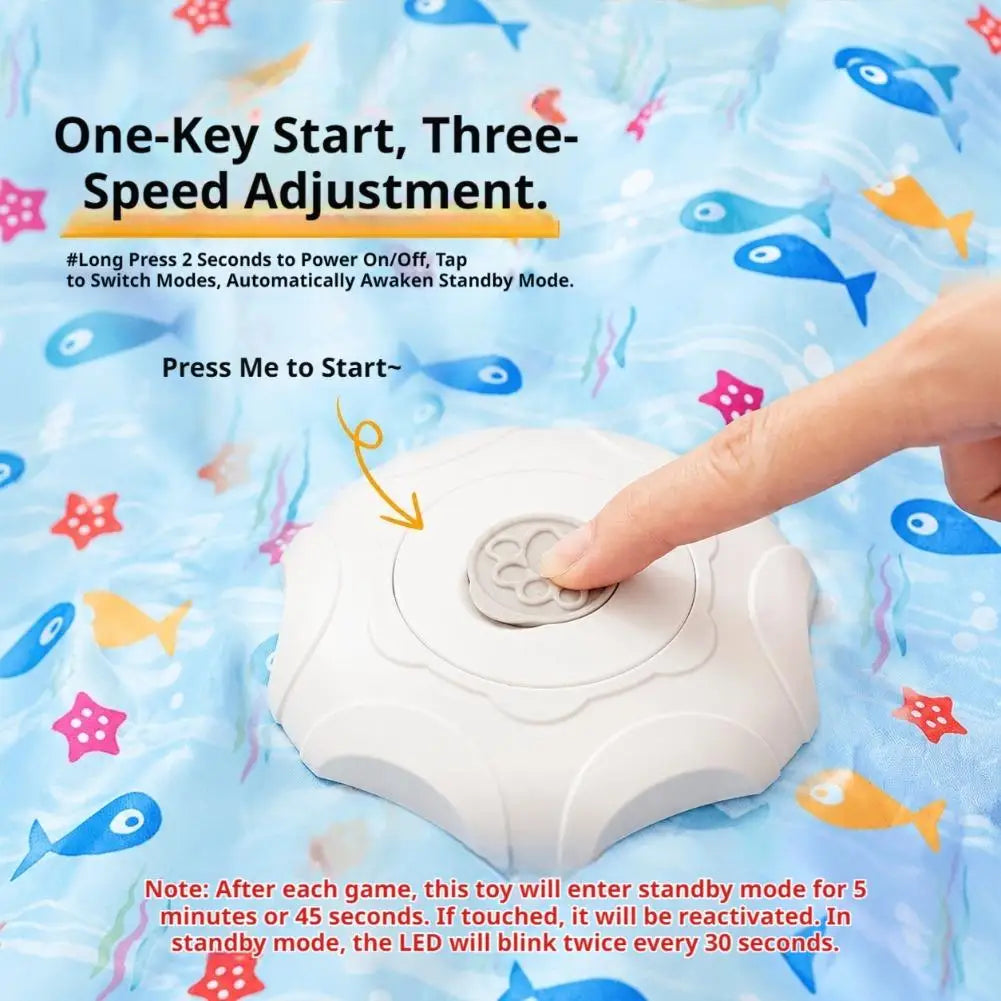 hide & seek automatic cat play mat 360° feather hunting toy