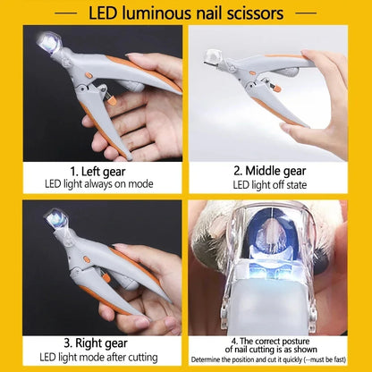 Professional LED Light Pet Nail Clippers for Dogs, Cats & Rabbits