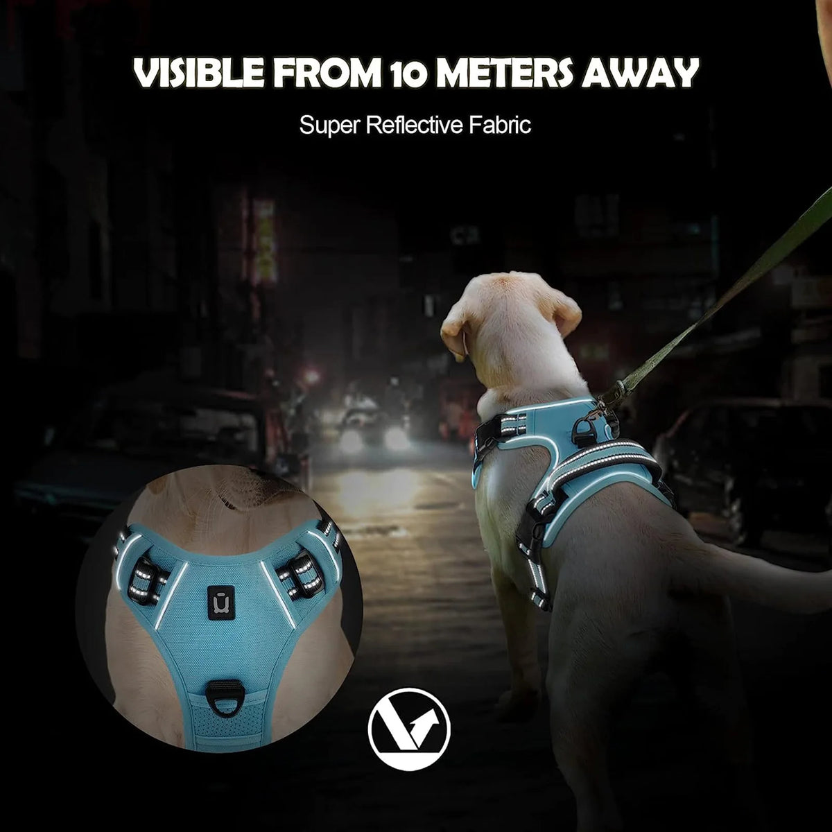 adjustable no-pull dog vest harness with padded, easy control handle