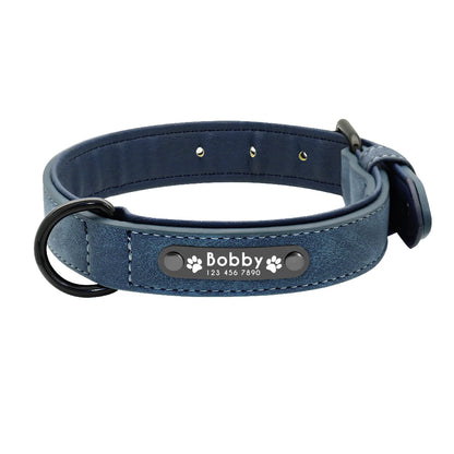 Personalized Leather Dog Collar & Leash Set - Soft, Padded, Durable