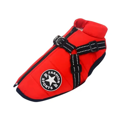 Winter Dog Jacket with Built-In Harness – Warm Splash-Proof Coat