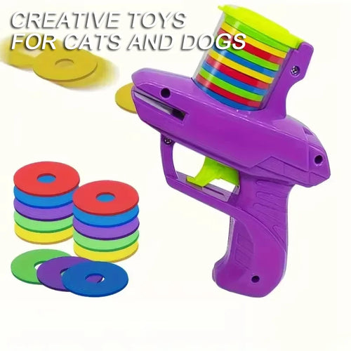 Turnip Frisbee Launcher – Interactive Cat & Dog Chasing Toy Set