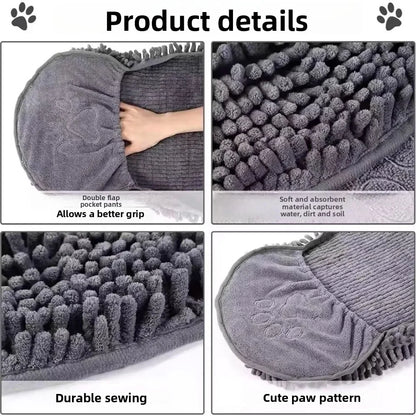 Absorbent Chenille Pet Bath Towel – Soft Quick-Dry Dog & Cat Towel