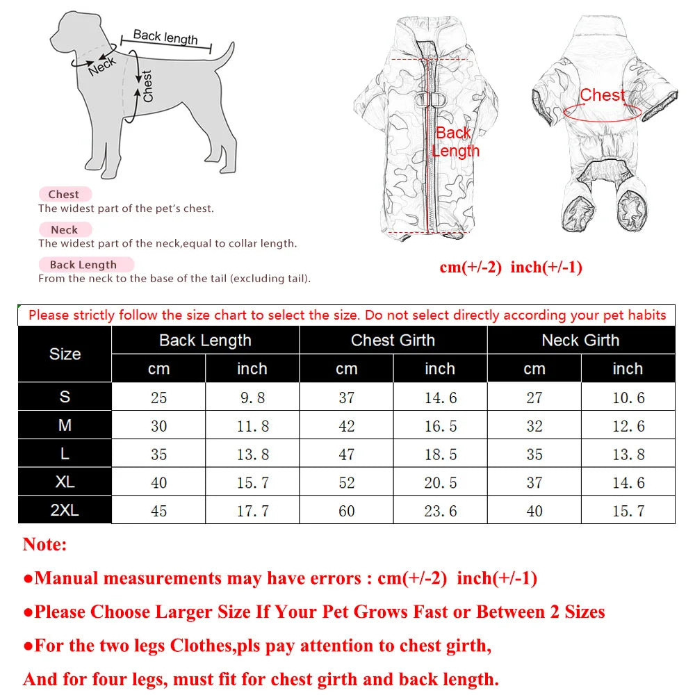 warm waterproof pet jumpsuit with d-ring, reflective winter dog & cat coat