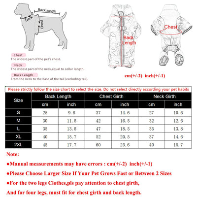 Warm Waterproof Pet Jumpsuit with D-Ring, Reflective Winter Dog & Cat Coat