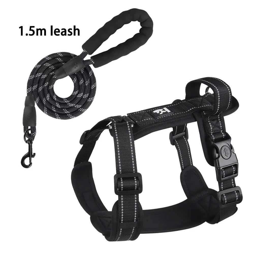 adjustable reflective puppy vest harness with easy control handle