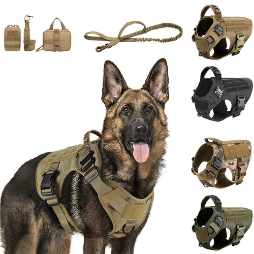 Tactical Dog Harness with MOLLE System – Heavy-Duty Large Dog Vest