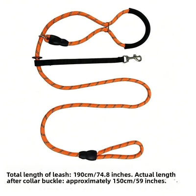 2-in-1 Adjustable Training Dog Leads with Anti-Bite Muzzle