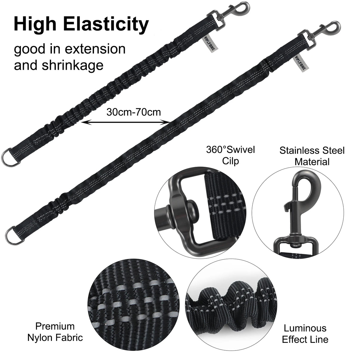 extra-long fiber dog training leash for small and large dog breeds