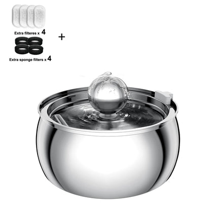 4L Stainless Steel Automatic Pet Water Fountain Quiet Filter for Cats