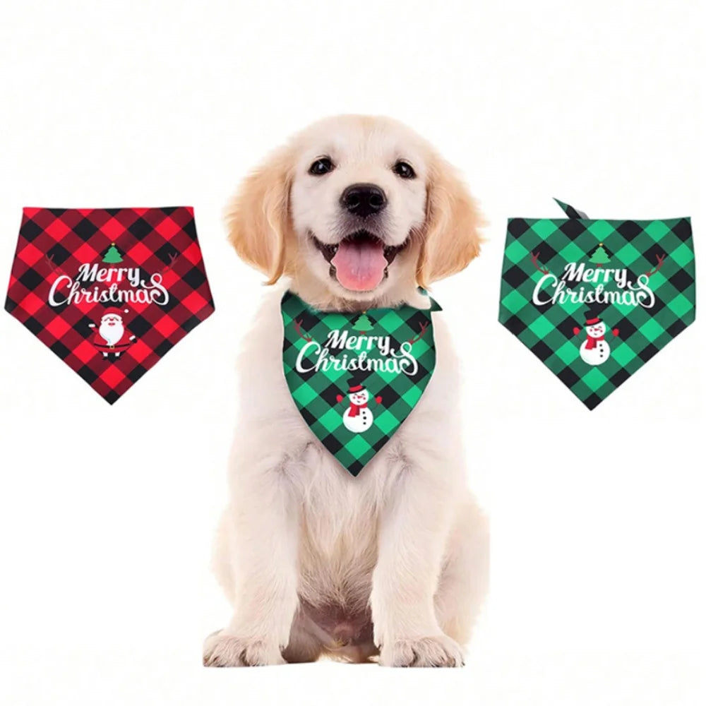 christmas dog bandana scarf adjustable for small and large dogs
