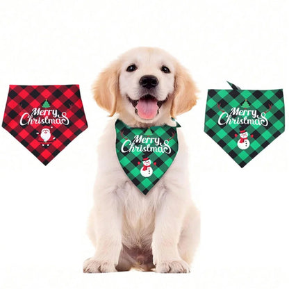 Christmas Dog Bandana Scarf Adjustable for Small and Large Dogs