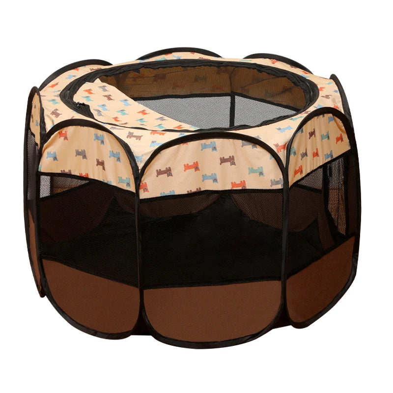 foldable pet tent playpen - octagonal outdoor fence for dogs & cats
