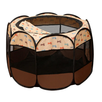 Foldable Pet Tent Playpen - Octagonal Outdoor Fence for Dogs & Cats