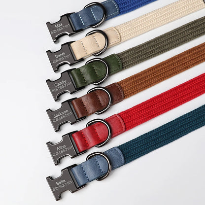 Custom Engraved Nylon Dog Collar for Small, Medium, and Large Dogs