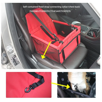 Foldable Hammock Car Seat Cover for Safe Pet Travel, All Dog Breeds