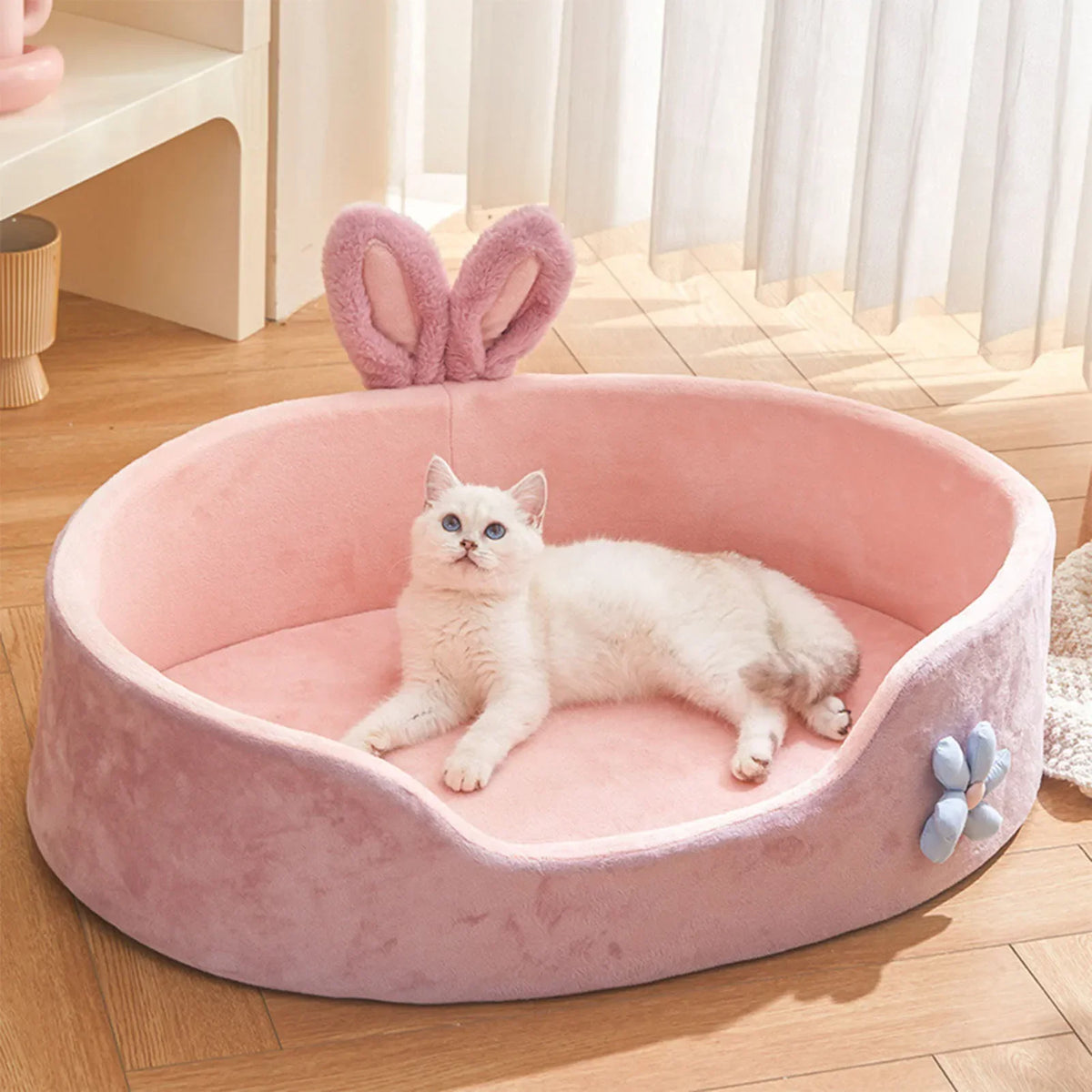 detachable washable pet bed – soft year-round dog & cat mat