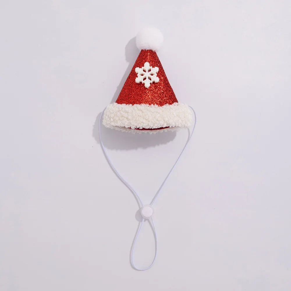 soft red christmas cat hat and scarf with adjustable chin strap