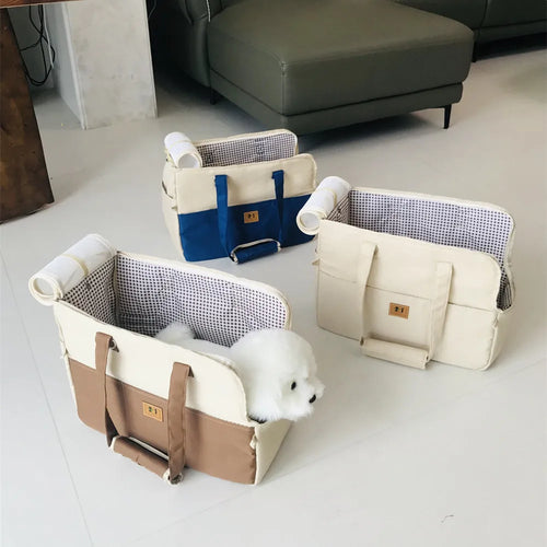 Breathable Pet Carrier Shoulder Bag for Cats & Puppies, Car Seat