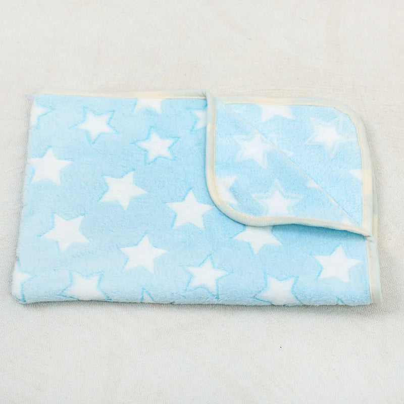 soft fluffy paw print pet blanket for puppies and cats warm flannel mat