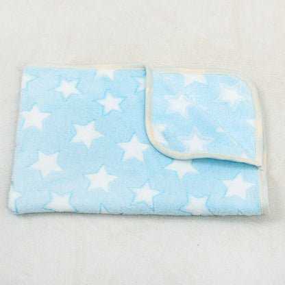 Soft Fluffy Paw Print Pet Blanket for Puppies and Cats Warm Flannel Mat